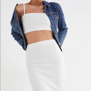 UO Kimmy Ribbed Bodycon Midi Skirt